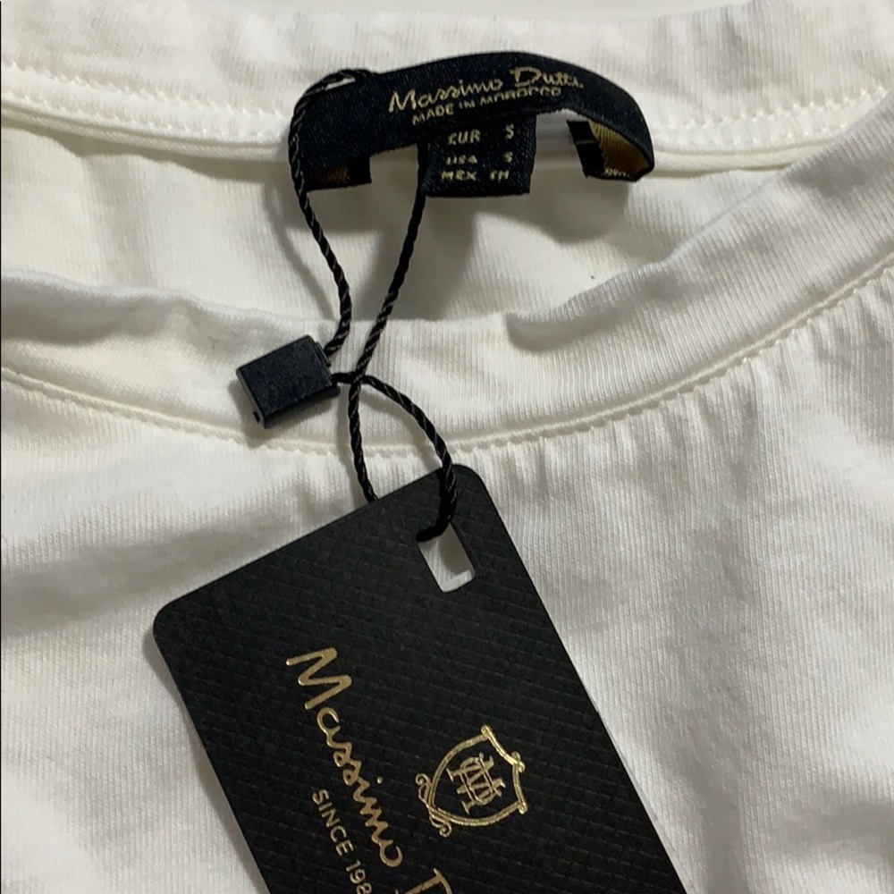 NWT Massimo Dutti White Cotton Straight Top Size S - Picture 10 of 12